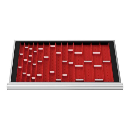 STIER Schubladeneinteilung Muldenplatten BLH 50 mm Innenmaß 800x450 mm 6 MP mit 2 Mulden