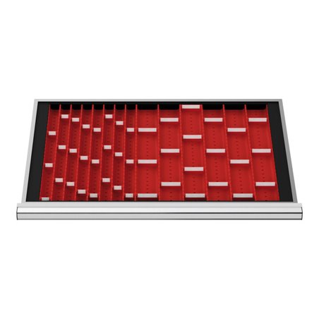 STIER Schubladeneinteilung Muldenplatten BLH 50 mm Innenmaß 800x450 mm 9 MP mit 2 Mulden