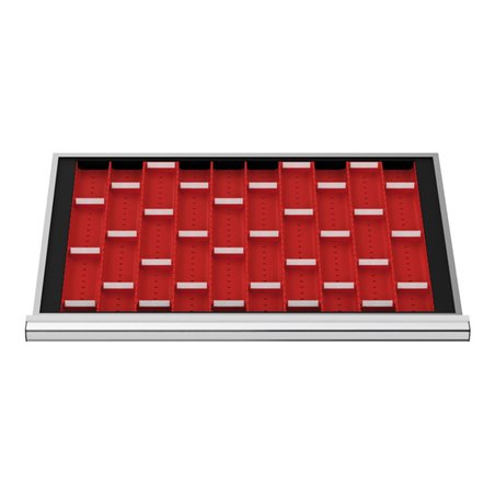 STIER Schubladeneinteilung Muldenplatten BLH 50 mm Innenmaß 800x450 mm 15 MP mit 2 Mulden
