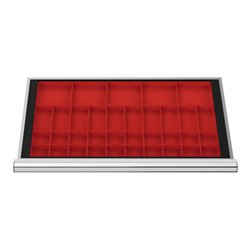 STIER Schubladeneinteilung Kleinteilekästen BLH 50 mm Innenmaß 800x450 mm 5 KTK 150x150 mm