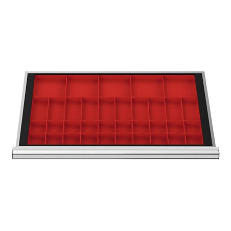 STIER Schubladeneinteilung Kleinteilekästen BLH 50 mm Innenmaß 800x450 mm 5 KTK 150x150 mm