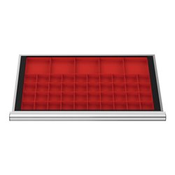 STIER Schubladeneinteilung Kleinteilekästen BLH 50 mm Innenmaß 800x450 mm 40 KTK 75x75 mm
