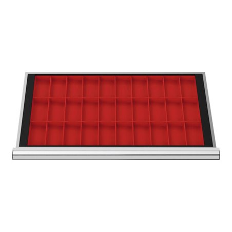 STIER Schubladeneinteilung Kleinteilekästen BLH 28 mm Innenmaß 800x450 mm 30 KTK 75x150 mm