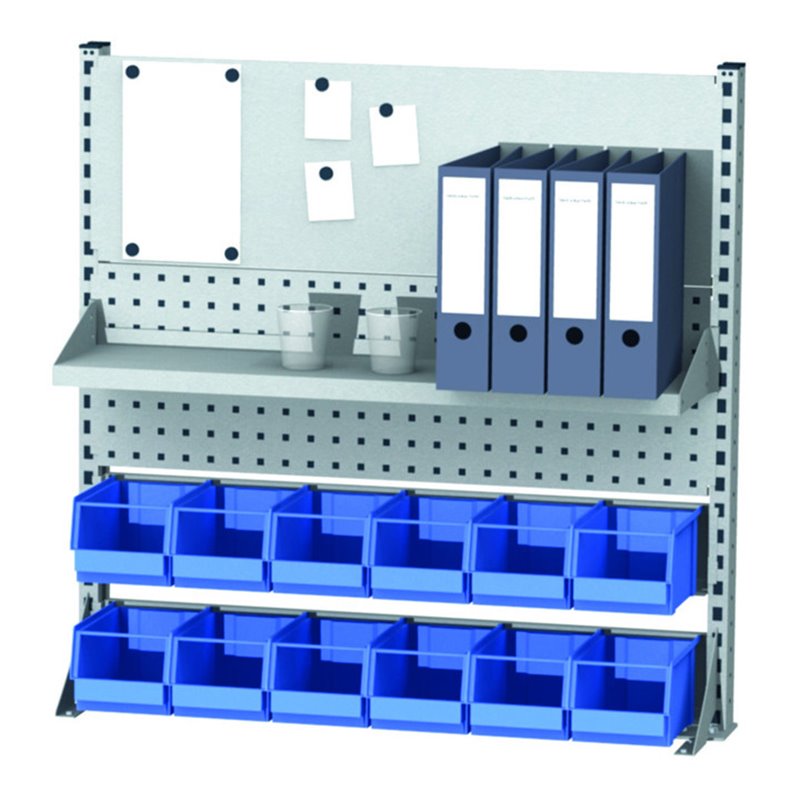 STIER Multiwandaufbau BxH 1000x950 mm 1 Magnetwand 1 Fachboden