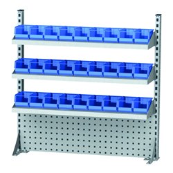 STIER Multiwandaufbau BxH 1000x950 mm 1 Lochwand 3 Fachböden