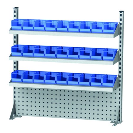 STIER Multiwandaufbau BxH 1000x950 mm 1 Lochwand 3 Fachböden