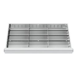STIER Schubladeneinteilung Metalleinteilung BLH 100/125 mm Innenmaß 800x450 mm 12 Fächer 6 x TW 275