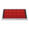 STIER Schubladeneinteilung Kleinteilekästen BLH 100 mm Innenmaß 800x450 mm 5 KTK 150x150 mm