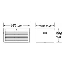 HAZET Aufsatzkoffer 178NK-3 Schubladen flach: 3 x 80 x 527 x 348 mm