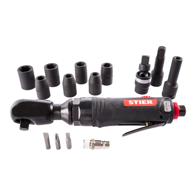 STIER Druckluft-Ratsche-Set 3/8' - 14-teilig