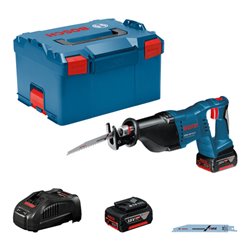 Bosch Akku-Säbelsäge GSA 18 V-LI mit 2 x 5,0 Ah Li-Ion Akku L-BOXX