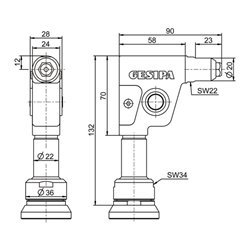 Gesipa Winkelkopf 90° compact für TAURUS 1 + 2