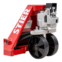 STIER Gabelhubwagen, Tragkraft 2500 kg, Gabellänge 1150 mm, Nylon-Reifen