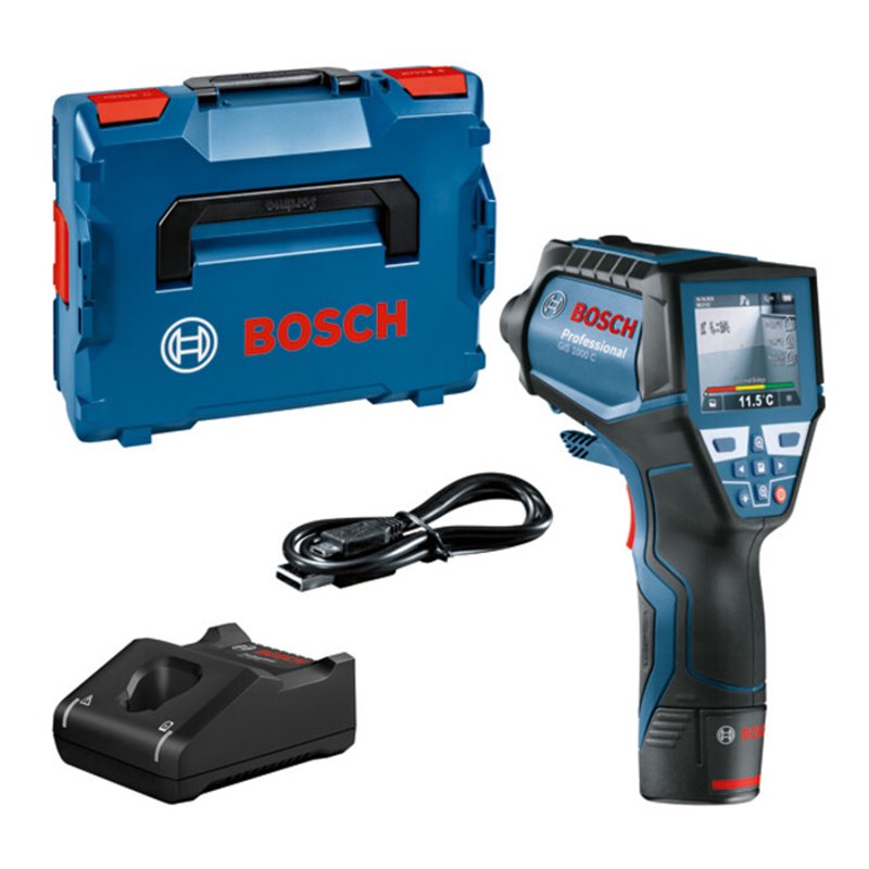 Bosch Thermodetektor GIS 1000 C mit 1 x 1,5 Ah Li-Ion Akku L-BOXX