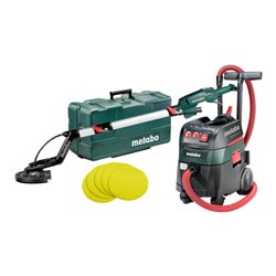 Metabo Set Langhalsschleifer LSV 5-225 Comfort + Allessauger ASR 35 M ACP mit 25 Haftschleifblättern 225 mm P 120 Kunststoffkoff