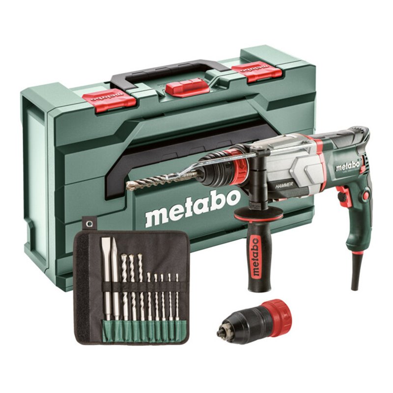 Metabo Multihammer UHE 2660-2 Quick Set mit SDS-plus-Bohrer-/Meißelsatz (10-tlg.) metaBOX 145 L