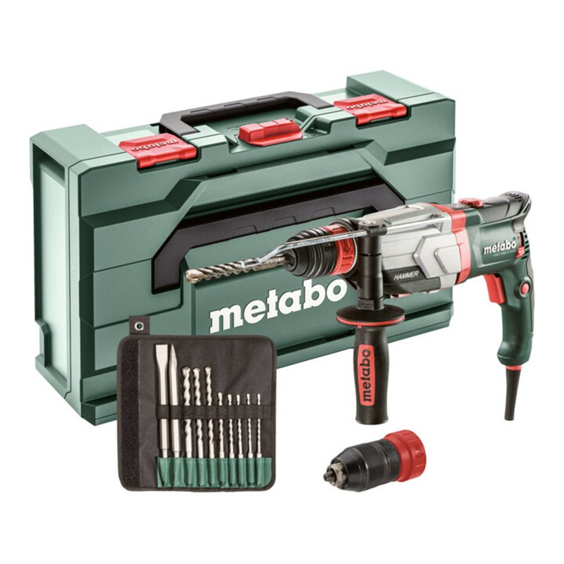 Metabo Multihammer UHEV 2860-2 Quick Set mit SDS-plus-Bohrer-/Meißelsatz (10-tlg.) metaBOX 145 L