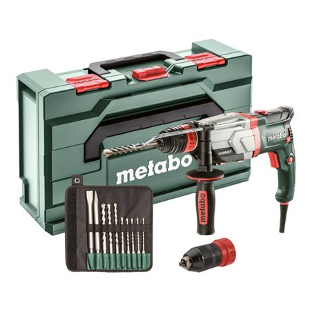 Metabo Multihammer UHEV 2860-2 Quick Set mit SDS-plus-Bohrer-/Meißelsatz (10-tlg.) metaBOX 145 L