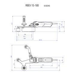 Metabo Rohrbandschleifer RBE 15-180 Set Stahlblech-Tragkasten