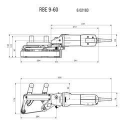 Metabo Rohrbandschleifer RBE 9-60 Set Stahlblech-Tragkasten