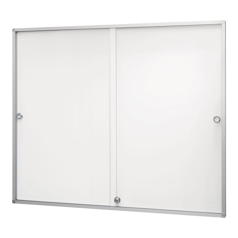 Magnetoplan Schaukasten de luxe mit Schiebetüren für den Innenbereich, 898 x 938 x 30 mm, 3 x 4 A4 30 mm