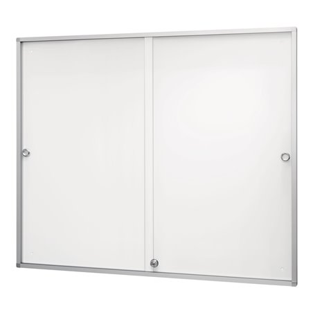 Magnetoplan Schaukasten de luxe mit Schiebetüren für den Innenbereich, 898 x 938 x 30 mm, 3 x 4 A4 30 mm