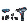 Bosch Akku-Bohrschrauber GSR 12V-15 FC mit 2 x 2,0 Ah-Akku L-BOXX 4 Aufsätze