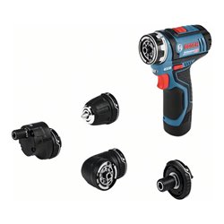 Bosch Akku-Bohrschrauber GSR 12V-15 FC mit 2 x 2,0 Ah-Akku L-BOXX 4 Aufsätze