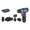 Bosch Akku-Bohrschrauber GSR 12V-15 FC mit 2 x 2,0 Ah-Akku L-BOXX 4 Aufsätze