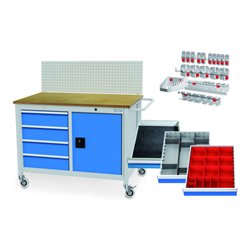 Bedrunka+Hirth Mobile Kastenwerkbank Typ 1250 M inkl. Lochplatte,Einteilung,Haken