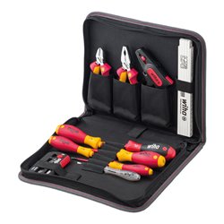Wiha Werkzeug Set Elektriker 32-tlg. inkl. Werkzeugmappe I kompakte Grundausstattung in Werkzeugtasche mit Tragegriff  (41241)