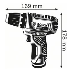 Bosch Akku-Bohrschrauber GSR 12V-15 FC mit 2 x 2,0 Ah Akku L-BOXX 1 Aufsatz