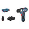 Bosch Akku-Bohrschrauber GSR 12V-15 FC mit 2 x 2,0 Ah Akku L-BOXX 1 Aufsatz