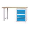 Bedrunka+Hirth Reihenwerkbank mit Schubladenblock mit 4 Schubladen BxTxH 1500x750x859 mm