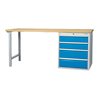 Bedrunka+Hirth Reihenwerkbank/500 mit Schubladenblock mit 4 Schubladen, BxTxH 2000x750x859 mm