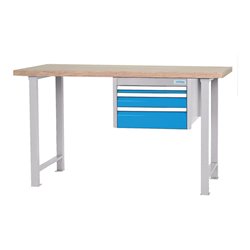 Bedrunka+Hirth Reihenwerkbank mit Hängeschubladenblock mit 3 Schubladen