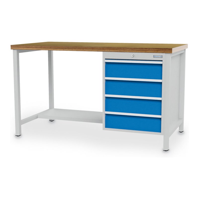 Bedrunka+Hirth Kastenwerkbank R 18-24 mit 4 Schubladen 4x150 mm BxTxH 2000x750x959 mm