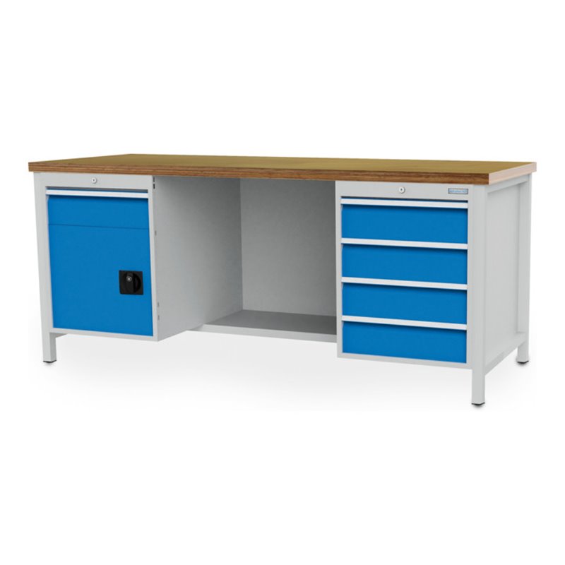 Bedrunka+Hirth Kastenwerkbank R 18-24 mit 5 Schubladen BxTxH 2000x750x959 mm