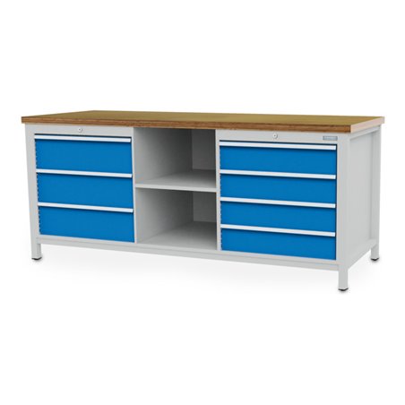 Bedrunka+Hirth Kastenwerkbank R 24-24 mit 7 Schubladen BxTxH 2000x750x959 mm