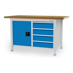 Bedrunka+Hirth Kastenwerkbank Serie 1500/500 mit 4 Schubladen BxTxH 1500x750x959 mm