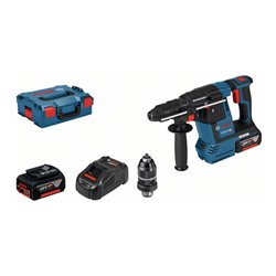 Bosch Akku-Bohrhammer mit SDS plus GBH 18V-26 F mit 2 x 5,0 Ah Li-Ion Akku L-BOXX