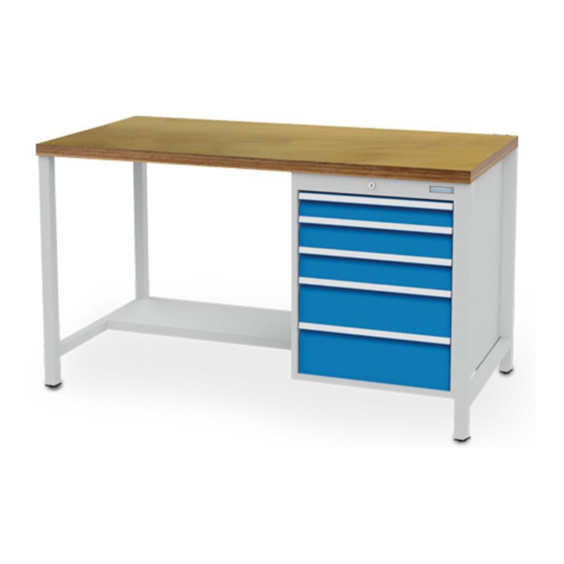 Bedrunka+Hirth Kastenwerkbank Serie 1500/500 R 18-24 mit 5 Schubladen BxTxH 1500x750x959 mm