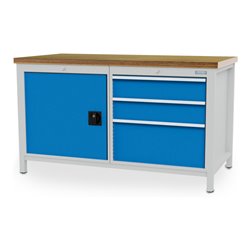 Bedrunka+Hirth Kastenwerkbank R 24-24 mit 3 Schubladen und Türe BxTxH 1500x750x959 mm