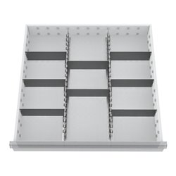 Bedrunka+Hirth Schubladeneinsatz Serie 700 Mittelfachschienen mit Trennwänden für 150 mm 1,6 kg