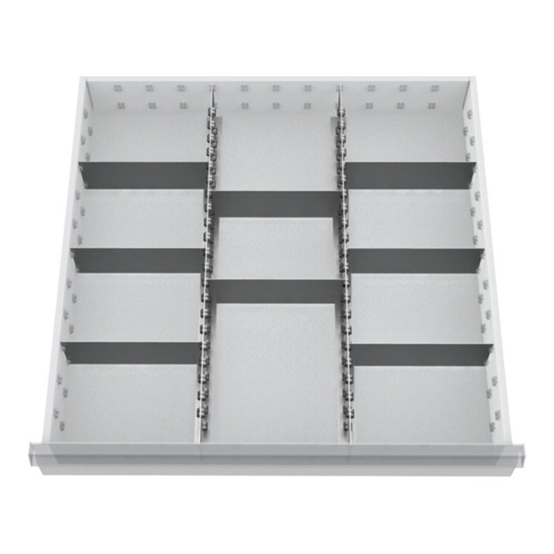 Bedrunka+Hirth Schubladeneinsatz Serie 700 Mittelfachschienen mit Trennwänden für 150 mm 1,6 kg