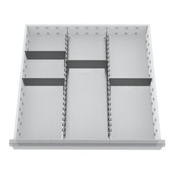 Bedrunka+Hirth Schubladeneinsatz Serie 700 Mittelfachschienen mit Trennwänden für 200 mm 1,4 kg