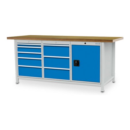 Bedrunka+Hirth Kastenwerkbank Serie 2000/500 mit 8 Schubladen BxTxH 2000x750x859 mm