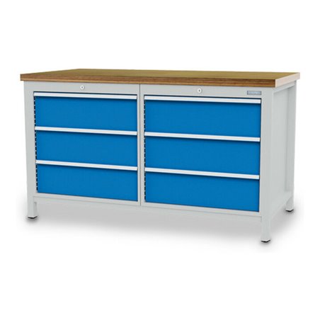 Bedrunka+Hirth Kastenwerkbank R 24-24 mit 6 Schubladen BxTxH 1500x750x959 mm