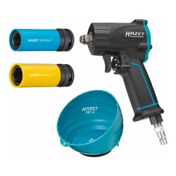 HAZET Schlagschrauber-Satz 9012M/4∙ Lösemoment maximal: 1100 Nm Vierkant massiv 12,5 mm (1/2') Jumbo Hammer-Schlagwerk