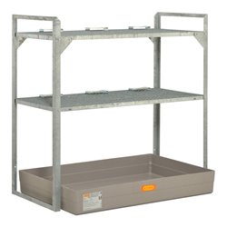 CEMO Fassregal Typ 540 + Fassauflage 6 x 60 l Fass + Stahl-Auffangwanne SW 2